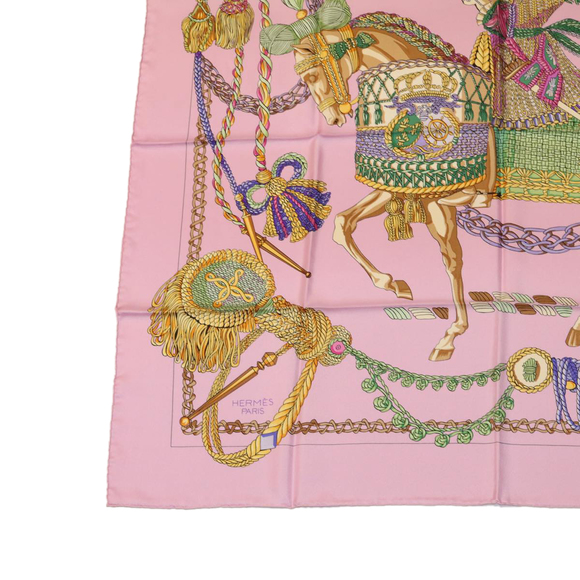 HERMES Carre90 Scarf Silk Pink Auth am2674g - Picture 5 of 9